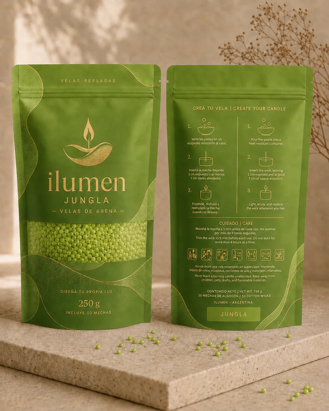 Jungla, Cera perlada verde · 250 g